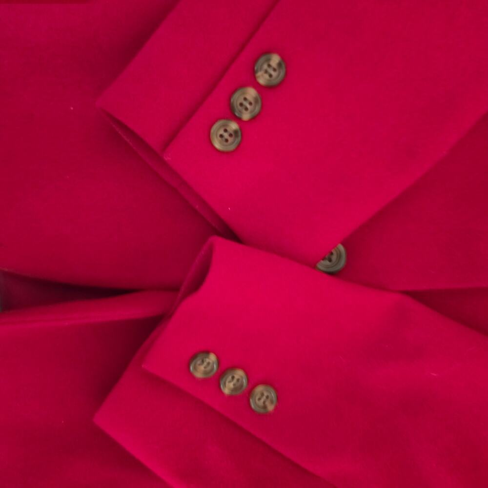 L.L. Bean Women's Size 10 Red Lined Wool Cashmere Blend Blazer - Picture 6 of 11